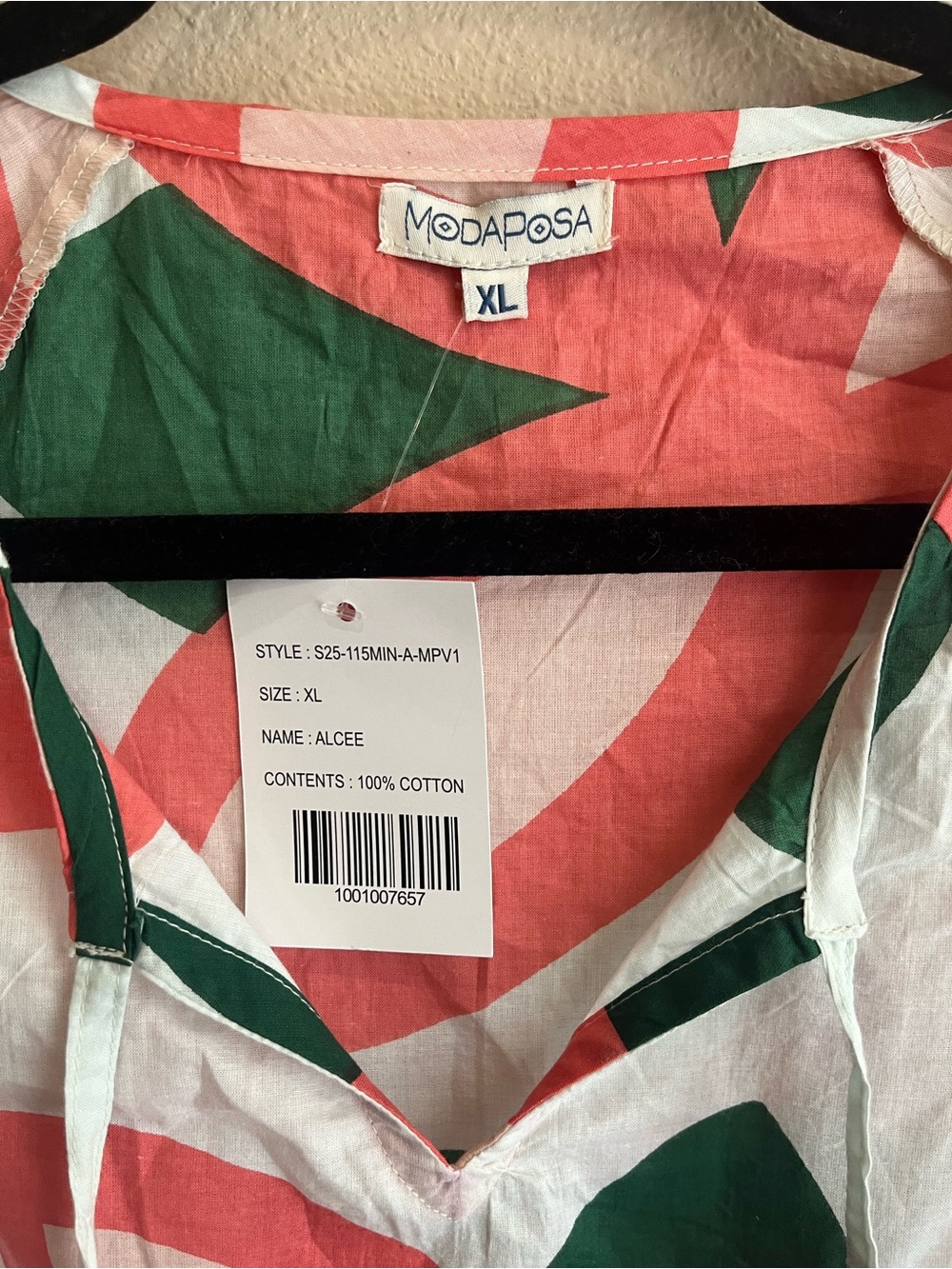 Mods Posa  Coral & Green Printed Tunic Dress - Picture 5 of 7
